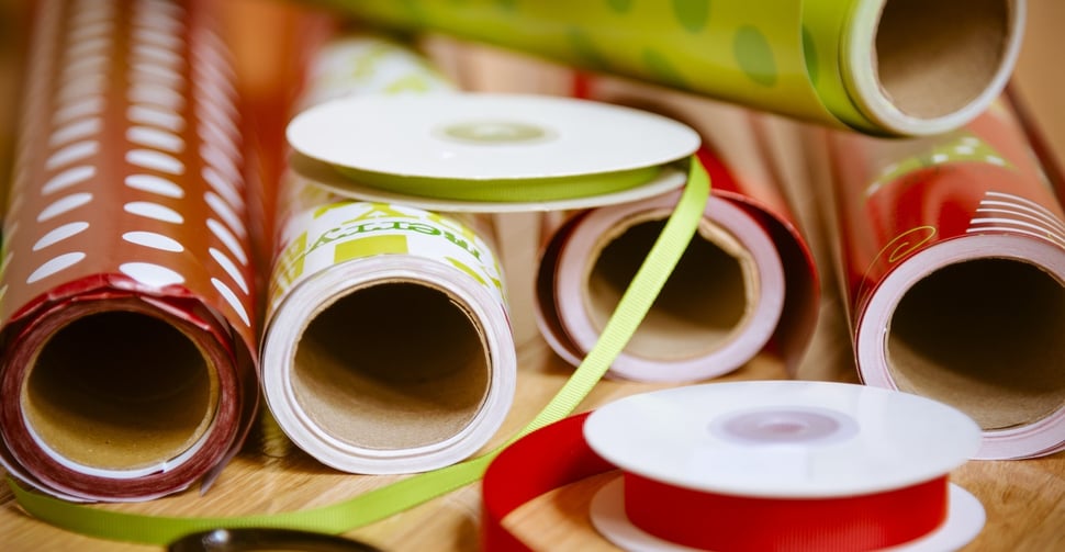 holiday_gift_wrap_on_a_table