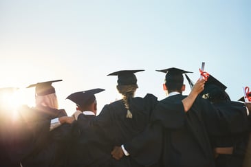 group of high school graduates at a ceremony