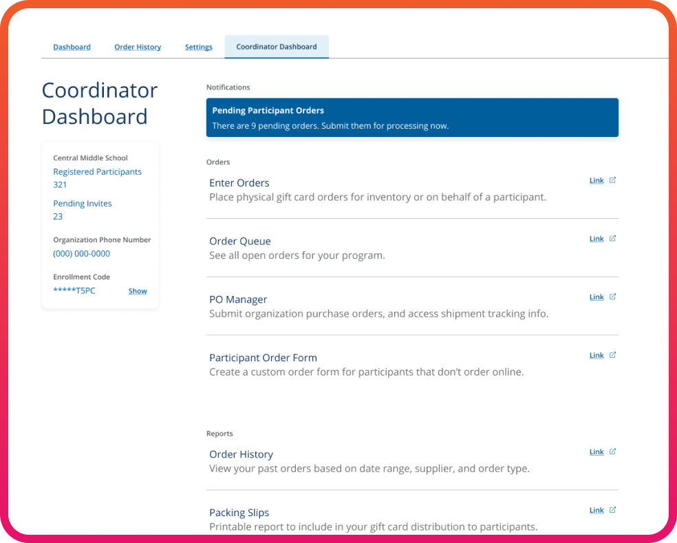 Coordinator dashboard view when you're signed into your accountCoordinator dashboard view when you're signed into your accountCoordinator dashboard view when you're signed into your accountCoordinator dashboard view when you're signed into your account